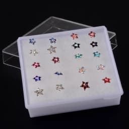 1 Box Bioplast Flexible Zircon Ear Tragus Helix Cartilage Cz Lobe earrings Piercing Gem Flower Heart Nose Ring Labret Lip Stud