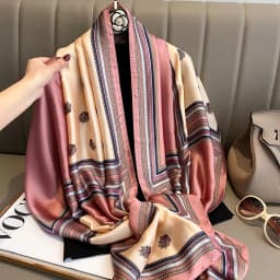Spring Scarf Women's Luxury Design Polyester Material Smooth Scarf Soft Shawl Beach Scarf