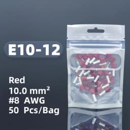 E0308 E0508 E6012 Insulated Cord End Terminal Block Wire Ferrules Cold Pressing Pin Connector Pure Copper Tube Type Terminal Set