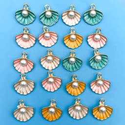 Mix 20pcs/Set Oil Drip Enamel Marine Life Shell Shaped Charms Pendant for DIY Necklace Bracelet Earrings Jewelry Making Handmade