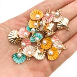 Mix 20pcs/Set Oil Drip Enamel Marine Life Shell Shaped Charms Pendant for DIY Necklace Bracelet Earrings Jewelry Making Handmade