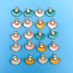 Mix 20pcs/Set Oil Drip Enamel Marine Life Shell Shaped Charms Pendant for DIY Necklace Bracelet Earrings Jewelry Making Handmade