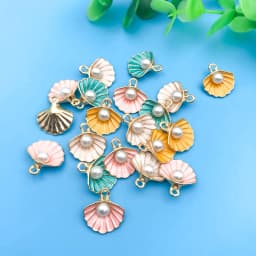 Mix 20pcs/Set Oil Drip Enamel Marine Life Shell Shaped Charms Pendant for DIY Necklace Bracelet Earrings Jewelry Making Handmade