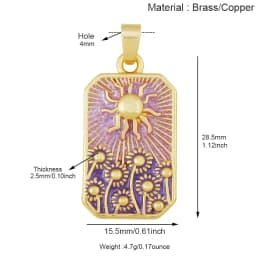 Enamel Tarot Cards Sun Star Moon Evil Eye Heart Hand Charm Pendant,18K Gold Plated Bracelets Necklaces Jewelry Accessories M80