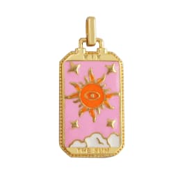 Enamel Tarot Cards Sun Star Moon Evil Eye Heart Hand Charm Pendant,18K Gold Plated Bracelets Necklaces Jewelry Accessories M80