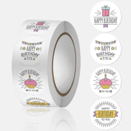 50-500pcs Cute Happy Birthday Stickers 2.5cm/1 Inch Children's Birthday Party Gift Sealing Decorations Greeting Card Labels