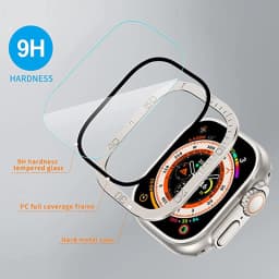 Screen Protector For Apple Watch Ultra 49mm Case Accessories Metal Cover Frame+Tempered Glass For iWatch Ultra 3 49mm Bezel Ring