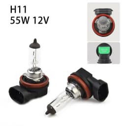 2PCS/SET H11 Halogen 55W 12V Replacement Halogen Bulbs Amber Low-Beam Car Headlight Fog Lights Driving Light Bulbs Clear