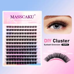 DIY 144 Cluster Lashes YUANZHIJIE Free Ship Segmented Beam Natural C/D Curl Individual Mink Eyelashes Makeup Supplies at Home
