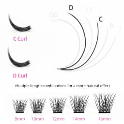 DIY 144 Cluster Lashes YUANZHIJIE Free Ship Segmented Beam Natural C/D Curl Individual Mink Eyelashes Makeup Supplies at Home