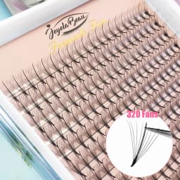 Goddess Wispy Premade Volume Fans 9D/13D Individual Lashes Extension Pointy Stem 320 Fans Faux Mink Pre Made Russian Lashes
