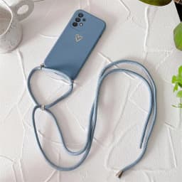 Crossbody Lanyard Silicone Phone Case For Samsung Galaxy A53 A52 A52S A73 A33 A72 A32 4G 5G A51 A71 A12 A31 A22 Love Heart Cover
