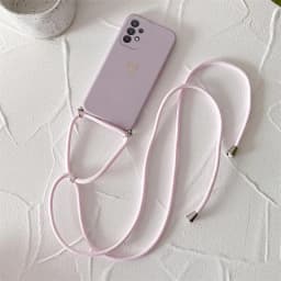 Crossbody Lanyard Silicone Phone Case For Samsung Galaxy A53 A52 A52S A73 A33 A72 A32 4G 5G A51 A71 A12 A31 A22 Love Heart Cover