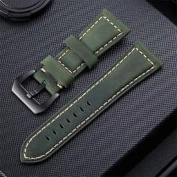 20mm 22mm 24mm 26mm Green brown Genuine Leather Bracelet man Watch Band for Panerai PAM111 441 cowhide Watchband Wrist Strap