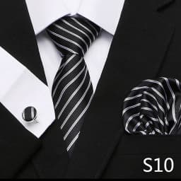 Men`s Tie Red Plaid print Jacquard Woven Tie Hanky Cufflinks Sets For Formal Wedding Business Party Free Postage