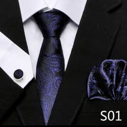 Men`s Tie Red Plaid print Jacquard Woven Tie Hanky Cufflinks Sets For Formal Wedding Business Party Free Postage