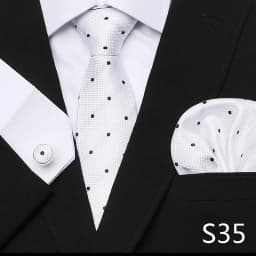 Men`s Tie Red Plaid print Jacquard Woven Tie Hanky Cufflinks Sets For Formal Wedding Business Party Free Postage