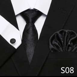 Men`s Tie Red Plaid print Jacquard Woven Tie Hanky Cufflinks Sets For Formal Wedding Business Party Free Postage