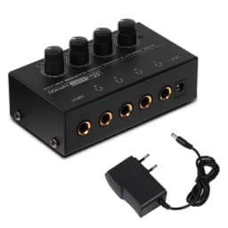 Top Deals 4 Channels Mini O Stereo Headphone Amplifier HA400 Ultra-Compact Audio Amplifier With Power Adapter EU US Plug Adapter