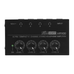 Top Deals 4 Channels Mini O Stereo Headphone Amplifier HA400 Ultra-Compact Audio Amplifier With Power Adapter EU US Plug Adapter