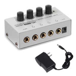 Top Deals 4 Channels Mini O Stereo Headphone Amplifier HA400 Ultra-Compact Audio Amplifier With Power Adapter EU US Plug Adapter