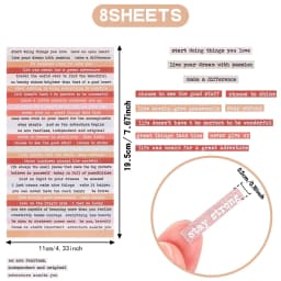 8 Sheets Colorful Small Talk Stickers Inspirational Quote Stickers for Journaling Scrapbook ,Sentiment Sticker for DIY Craft