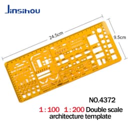 Jinsihou Circular oval ruler durable K Resin drawing design furniture architect template drafting ruler template measuring ruler