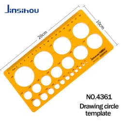 Jinsihou Circular oval ruler durable K Resin drawing design furniture architect template drafting ruler template measuring ruler