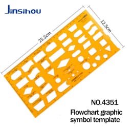 Jinsihou Circular oval ruler durable K Resin drawing design furniture architect template drafting ruler template measuring ruler