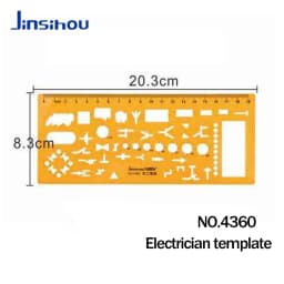 Jinsihou Circular oval ruler durable K Resin drawing design furniture architect template drafting ruler template measuring ruler