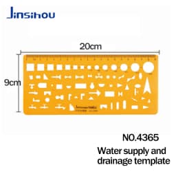 Jinsihou Circular oval ruler durable K Resin drawing design furniture architect template drafting ruler template measuring ruler