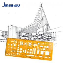 Jinsihou Circular oval ruler durable K Resin drawing design furniture architect template drafting ruler template measuring ruler