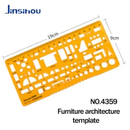 Jinsihou Circular oval ruler durable K Resin drawing design furniture architect template drafting ruler template measuring ruler