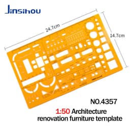 Jinsihou Circular oval ruler durable K Resin drawing design furniture architect template drafting ruler template measuring ruler