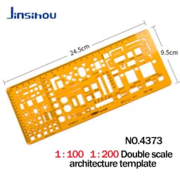 Jinsihou Circular oval ruler durable K Resin drawing design furniture architect template drafting ruler template measuring ruler