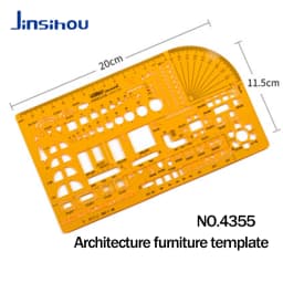 Jinsihou Circular oval ruler durable K Resin drawing design furniture architect template drafting ruler template measuring ruler