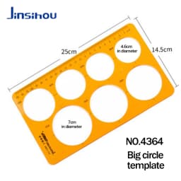 Jinsihou Circular oval ruler durable K Resin drawing design furniture architect template drafting ruler template measuring ruler