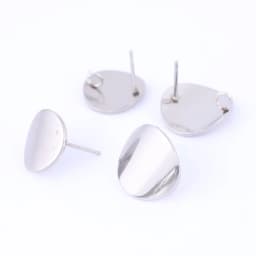 10pcs Stainless Steel Round Curve Pad Earring Posts Studs Diy Earrings Connector Findings For Jewelry Making Supplies