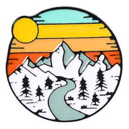 Travel Brooch Field Crossing Hiking Scenery Snow Scene Mountain Peak Alloy Clothing Accessories Backpack Brooch Badge Lapel Pins