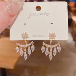 Fashion Elegant Delicate Micro Set Crystal Octagon Star Tassel Water Drop Pendant Stud Earrings Women's High Jewelry Party Gift