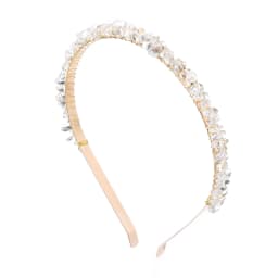 1PC Natural Stone Crown Gravel Headbands Irregular Aquamarines Amethysts Chip Beads Hair Hoops For Women Girl Hair Accessories