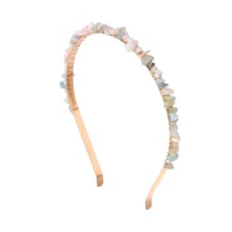 1PC Natural Stone Crown Gravel Headbands Irregular Aquamarines Amethysts Chip Beads Hair Hoops For Women Girl Hair Accessories