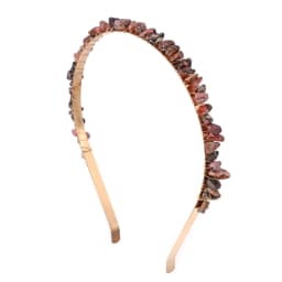 1PC Natural Stone Crown Gravel Headbands Irregular Aquamarines Amethysts Chip Beads Hair Hoops For Women Girl Hair Accessories