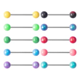 14G Acrylic Capsule Tongue Piercing Barbell Set Punk Luckly Dice Surgical Steel Bar Tongue Ring Stud for Women Men Pierc Jewelry