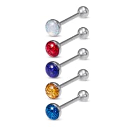 14G Acrylic Capsule Tongue Piercing Barbell Set Punk Luckly Dice Surgical Steel Bar Tongue Ring Stud for Women Men Pierc Jewelry