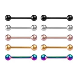 14G Acrylic Capsule Tongue Piercing Barbell Set Punk Luckly Dice Surgical Steel Bar Tongue Ring Stud for Women Men Pierc Jewelry