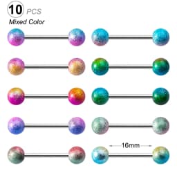 14G Acrylic Capsule Tongue Piercing Barbell Set Punk Luckly Dice Surgical Steel Bar Tongue Ring Stud for Women Men Pierc Jewelry