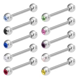 14G Acrylic Capsule Tongue Piercing Barbell Set Punk Luckly Dice Surgical Steel Bar Tongue Ring Stud for Women Men Pierc Jewelry