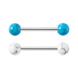 14G Acrylic Capsule Tongue Piercing Barbell Set Punk Luckly Dice Surgical Steel Bar Tongue Ring Stud for Women Men Pierc Jewelry
