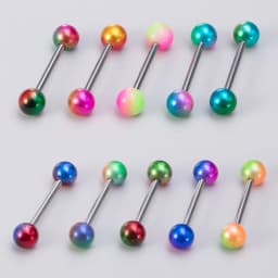 14G Acrylic Capsule Tongue Piercing Barbell Set Punk Luckly Dice Surgical Steel Bar Tongue Ring Stud for Women Men Pierc Jewelry